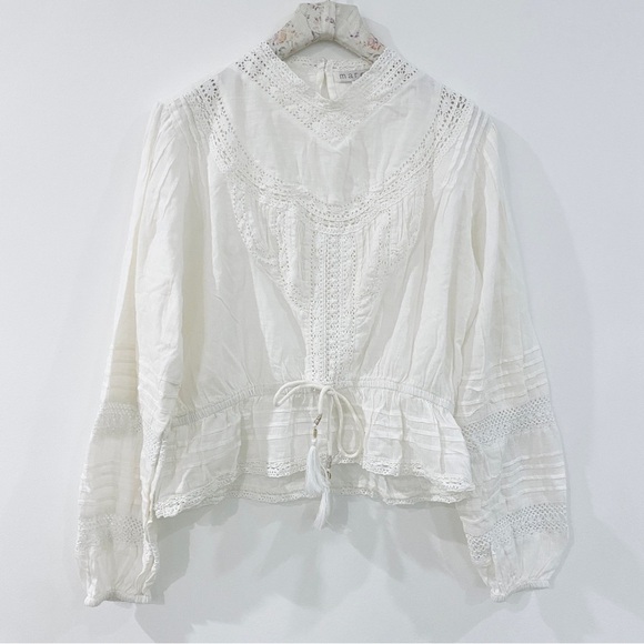 Marea 100% cotton Victorian blouse in off-white - Picture 11 of 14